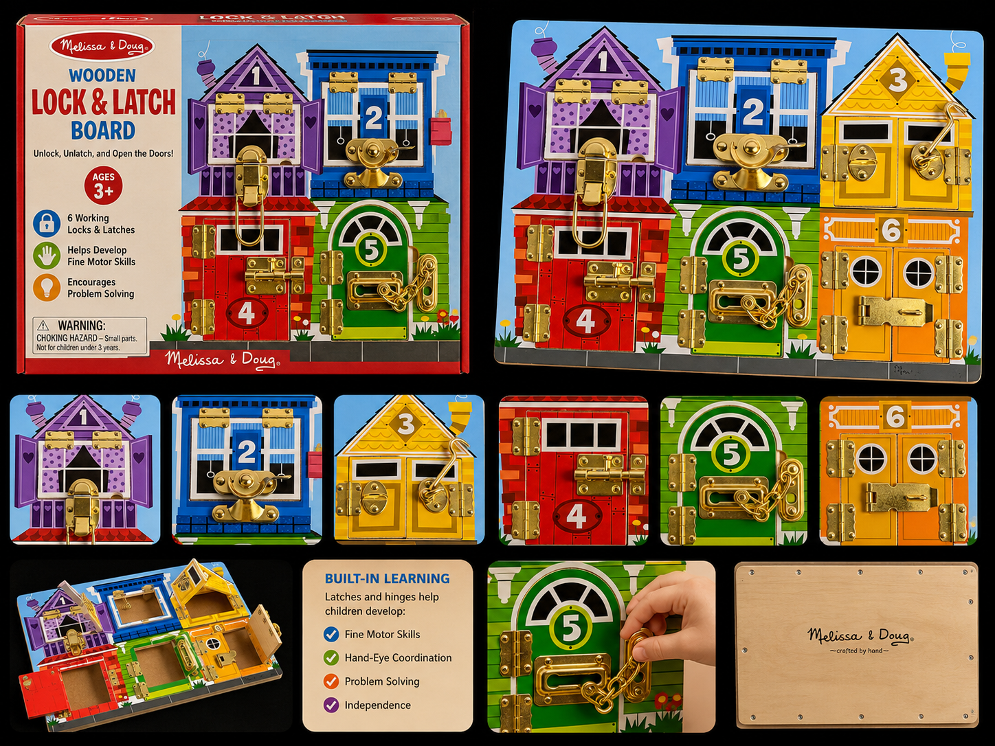 Wooden Lock & Latch Board