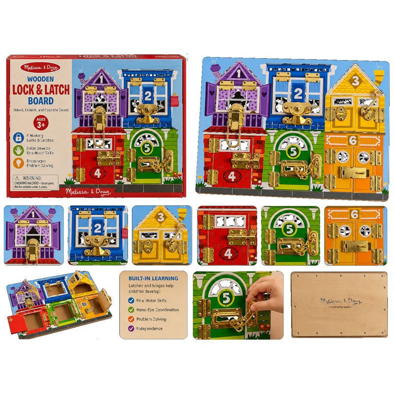 Wooden Lock & Latch Board